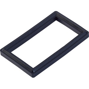 Joint de cadre noir (38x64mm) en plastique pour tuyau de WC, gros plan.