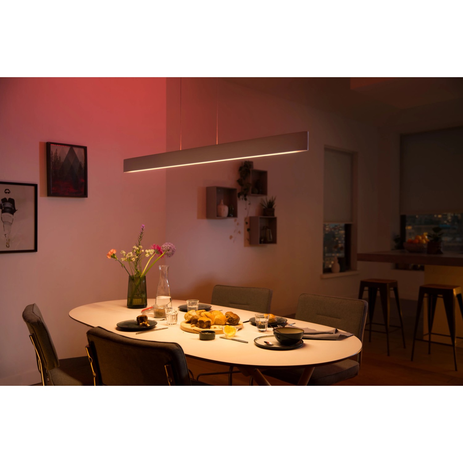 Philips Lighting Peace Lampada Da Soffitto A Barra | Metallo Bianco, 28.6 Cm, Lampadina 11W Inclusa, Luce Calda