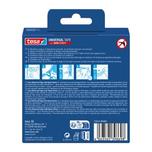 Nastro biadesivo universale Tesa con Nano-Power, 3m x 30mm. Versatile per interni ed esterni.