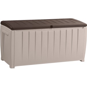 Keter Box da giardino Novel, 340 l, beige/marrone. Box universale con seduta per giardino, terrazza o balcone.