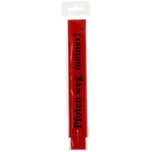 Roter Gliedermassstab, 2 m Länge, verpackt. Ideal zum Messen von Längen.