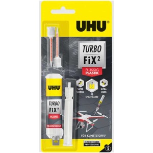 UHU Colle de réparation Turbo Fix² plastique liquide, 10g, colle bi-composante pour plastiques.