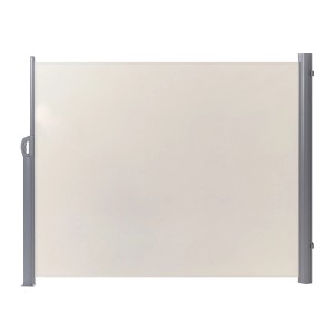 Tenda laterale beige Dorio, estensibile, con telaio in alluminio per balcone e patio.