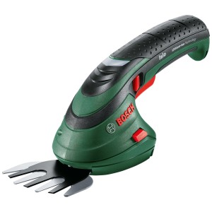 Cisailles à gazon sans fil Bosch Isio avec lames pour herbe et arbustes en coffret.