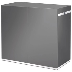 Meuble pour aquarium Oase Scaperline 90, gris, avec fonction push sans poignée.