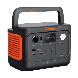 Jackery Powerstation E240 v2, générateur électrique portable avec batterie LiFePO4 et écran LCD.