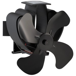 Ventilateur de poêle Valo noir pour montage sur tuyau, 22x18x19cm, pour cheminées et poêles.