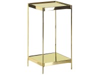 Beliani Table d'appoint Alsea verre de sécurité Or (HxlxP) 60 x 29 x 29 cm