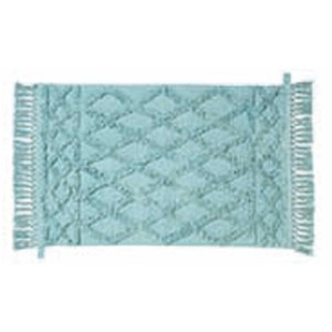 Tappeto bagno Diaqua Kayla Jade, 60x90 cm, cotone, motivo etnico, frange.
