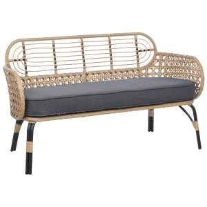 Divano da giardino Pratello a 2 posti in rattan grigio grafite per area lounge.