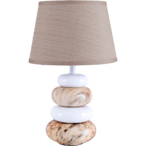 Lampada da tavolo in ceramica marrone Näve Stoney, alta 31 cm, lampada da tavolo di design.