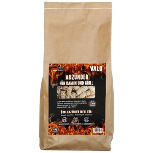 Valo Anzünder 4kg aus Naturmaterialien im Papiersack für Kamin und Grill.