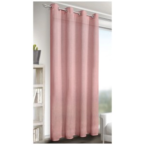 Tendina ad occhielli Albani rosa, semitrasparente, 245x135 cm. Tenda per finestra con sospensione ad occhielli.