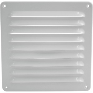 Griglia di ventilazione Marley in alluminio bianco, 195x195 mm, con lamelle.