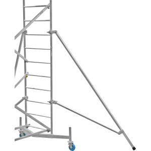 Stabilizzatore Krause ClimTec su impalcatura per maggiore stabilità e superficie di appoggio.