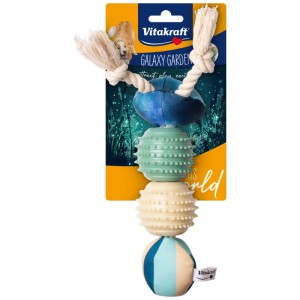 Vitakraft Galaxy Garden gioco per cani a forma di bruco in cotone, poliestere e TPR.