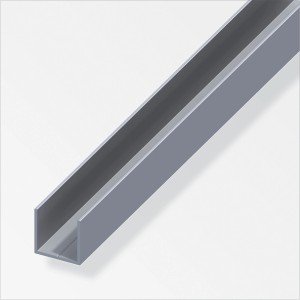 Profilo a U quadrato Combitech in alluminio, 7,5 mm x 1 m, per uso versatile.