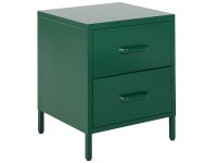 Beliani Nachttisch Malavi Stahl Grün (HxBxT) 55 x 43 x 40 cm