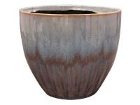 Decofinder Pflanztopf Dyon Keramik glasiert Purple Ø 22 cm / Höhe 19 cm