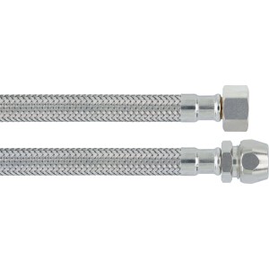 Tuyau de raccordement flexible pour robinetterie LUX, longueur 1000 mm, avec raccord G 3/8 et 10 mm.