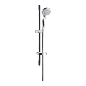 Set doccia Hansgrohe Croma 100 Vario con doccetta, asta doccia e portasapone.