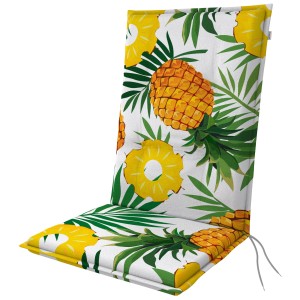 Cuscino colorato Doppler Midilehner Living D.5702 con motivo ananas, 48x110 cm, per sedie da giardino.