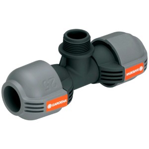 Gardena Raccord en T 25 mm x 19 mm pour systèmes d'arrosage, vue détaillée.