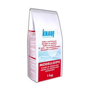 Knauf Plâtre à modeler 1 kg en sac blanc, idéal pour remplir et modeler.