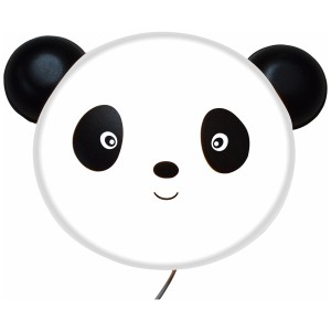 Applique Mondilux Beato, design panda blanc/noir, douille E27 pour chambre d'enfant.