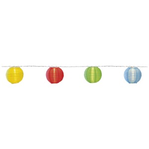 Guirlande lumineuse LED Festival Star Trading avec lanternes en papier colorées pour l'extérieur.