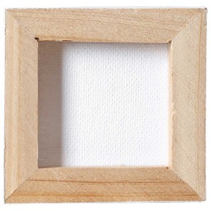 Quadratischer Keilrahmen Classic, 7x7 cm, mit weißer Leinwand und Holzrahmen.