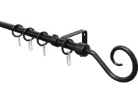 Gardinia Komplettstilgarnitur Hook Schwarz Ø 13 / 16 mm / 130 - 240 cm