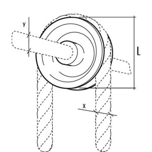 Poulie Conacord, polyamide, Ø 60mm, pour cordes multi-usages. Conception robuste.