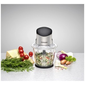 Rommelsbacher Multi-Zerkleinerer MZ 500 aus Edelstahl und Glas mit Gemüse.