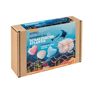 Glorex Set completo Caccia al tesoro Atlantis: Set di scavo con strumenti e tesori nascosti.