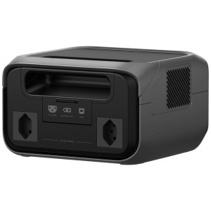 Station électrique Ecoflow River 3 Plus noire avec 286 Wh et fonction UPS.