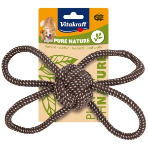 Vitakraft Pure Nature Knoten-Ball, robustes Tauspielzeug für Hunde.