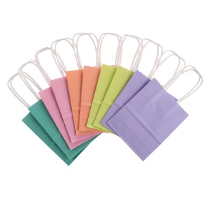 Sacchetti di carta Glorex in colori pastello, 10 pezzi, con manici. Ideali per il fai da te e come sacchetti regalo.