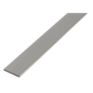 Profilé plat BA en aluminium, épaisseur 2 mm, 20 x 1000 mm, finition naturelle.