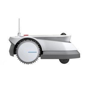 Robot tondeuse Ecovacs GOAT G1-800 pour pelouses jusqu'à 800 m², vue latérale.