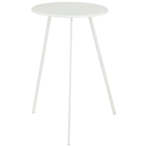 Tavolino da appoggio bianco Mica Decorations Seatle, Ø 38 cm, altezza 58 cm. Tavolino da giardino con tre gambe.