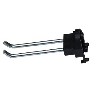 Set di supporti Küpper, 4 pezzi, argento-nero, per pannello forato da banco per appendere accessori.