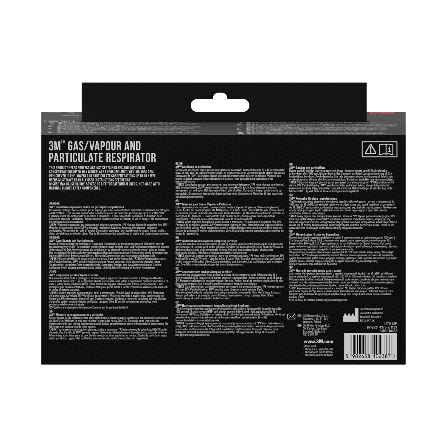 3M Masque 4279 + ABEK1P3 Bleu foncé 1 pc
