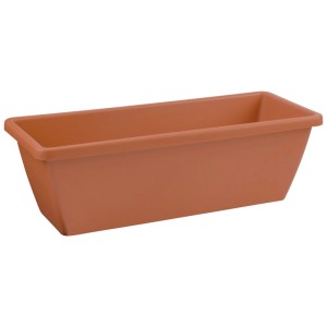 Elho Barcelona Balkonkasten Terra, 50cm, aus recyceltem Kunststoff für Balkon und Garten.