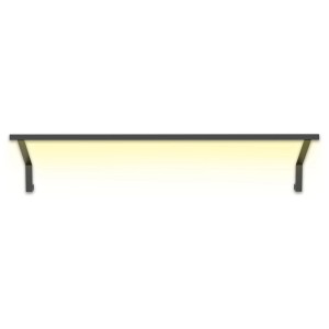 Cozze Étagère LED pour cuisine extérieure Elements 110 cm, métal noir avec lumière jaune.
