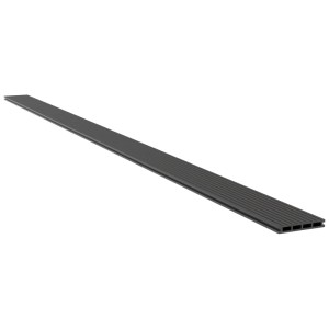 Lame de terrasse WPC anthracite avec surface rainurée, 14,5 x 300 cm.