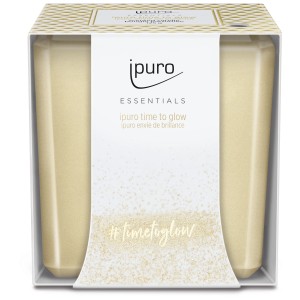 Ipuro Duftkerze Essentials Time to glow, beige Glas, orientalisch-blumiger Duft.