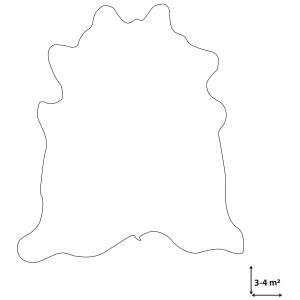Umriss Kuhfell-Teppich Nasqu, Echtleder, hellbraun, ca. 3-4 m².
