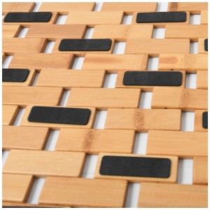 Tappetino da bagno MSV Annika in bambù, 50x80 cm, con cuscinetti antiscivolo. Tappeto per bagno per maggiore sicurezza.