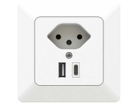 Petite combinaison encastrable Priamos USB A/C / type 13 Blanc T. 1 x 1